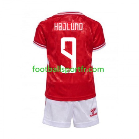 Tenue Danemark Hojlund 9 Enfant Domicile UEFA Euro 2024 Maillot de Foot